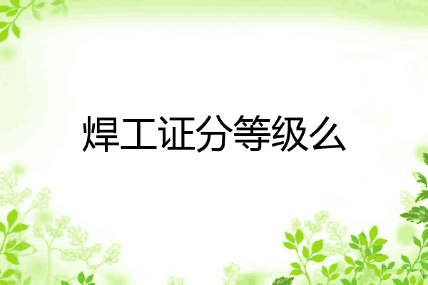 焊工证分等级么
