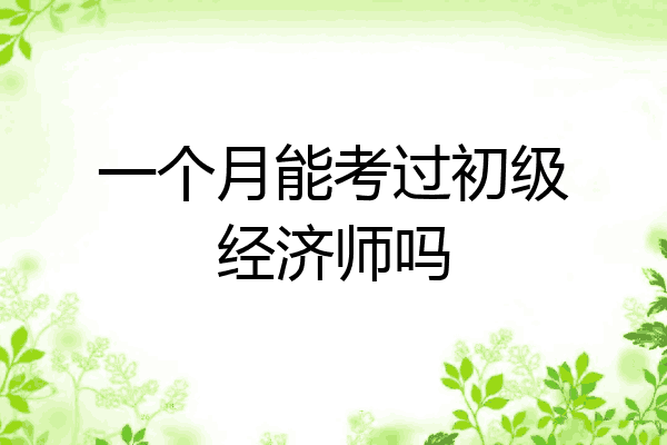 一个月能考过初级经济师吗