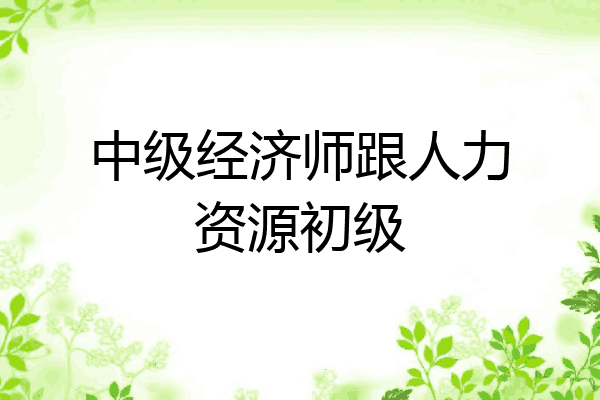 中级经济师跟人力资源初级