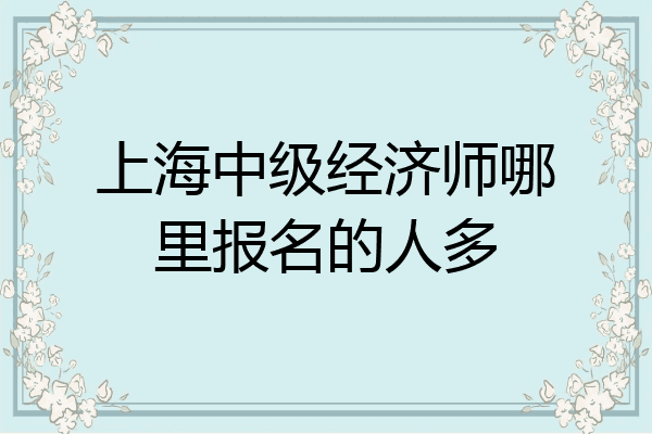 上海中级经济师哪里报名的人多