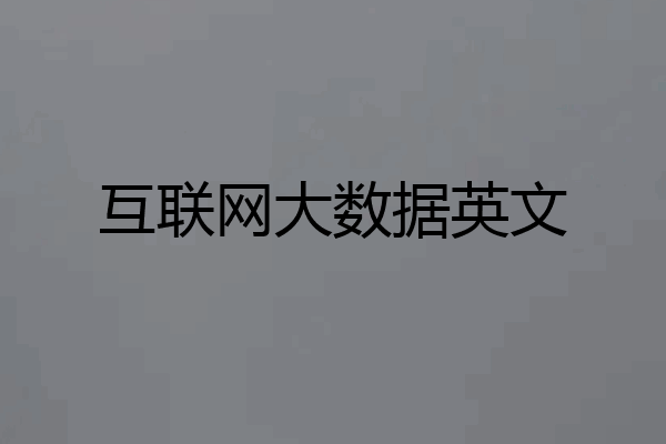 互联网大数据英文