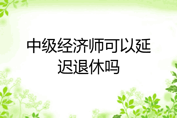 中级经济师可以延迟退休吗