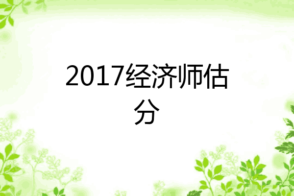 2017经济师估分