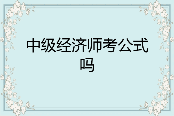 中级经济师考公式吗