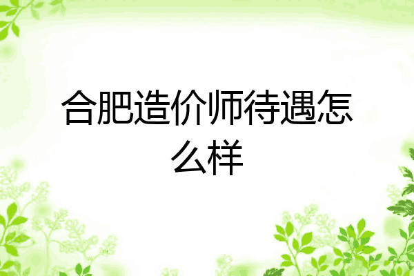 合肥造价师待遇怎么样