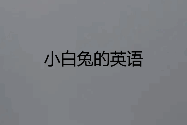 小白兔的英语