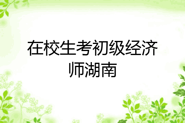 在校生考初级经济师湖南