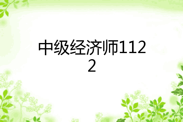 中级经济师1122
