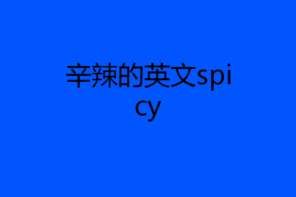 辛辣的英文spicy