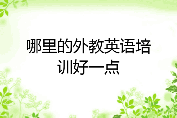 哪里的外教英语培训好一点