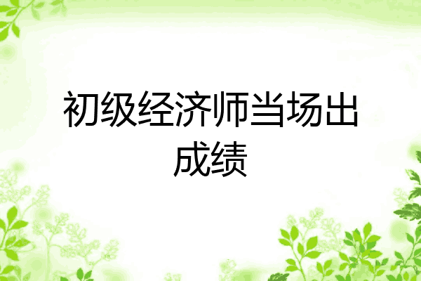 初级经济师当场出成绩