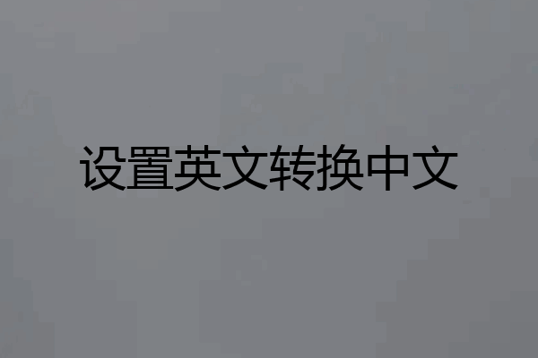设置英文转换中文