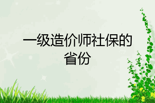 一级造价师社保的省份