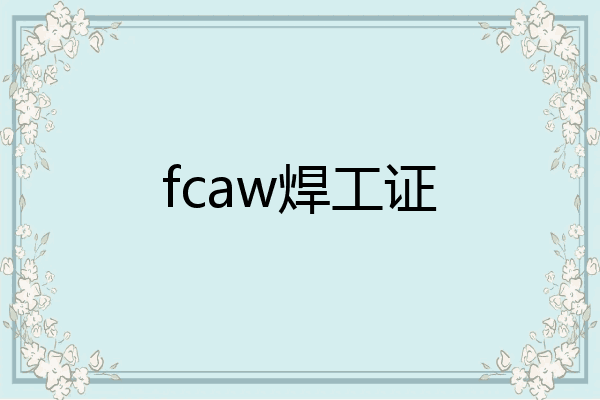 fcaw焊工证