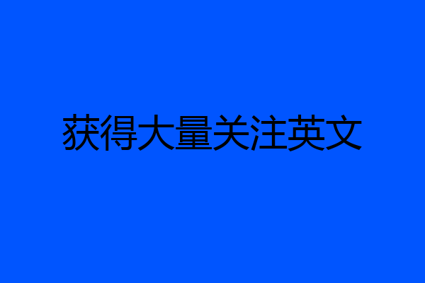 获得大量关注英文