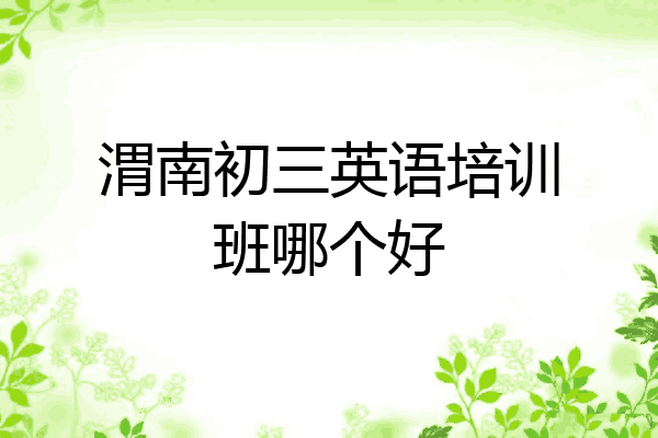 渭南初三英语培训班哪个好