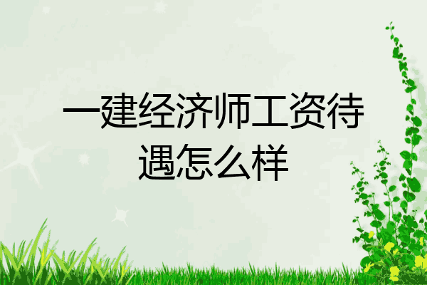 一建经济师工资待遇怎么样