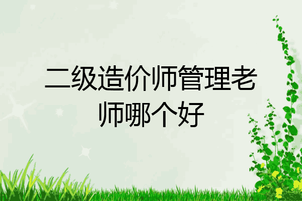 二级造价师管理老师哪个好