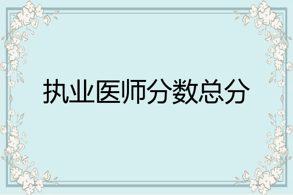 执业医师分数总分