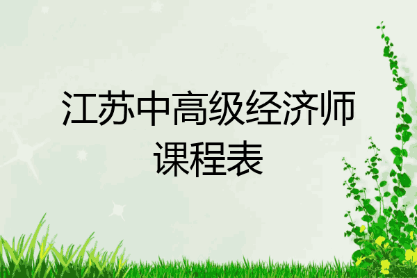 江苏中高级经济师课程表