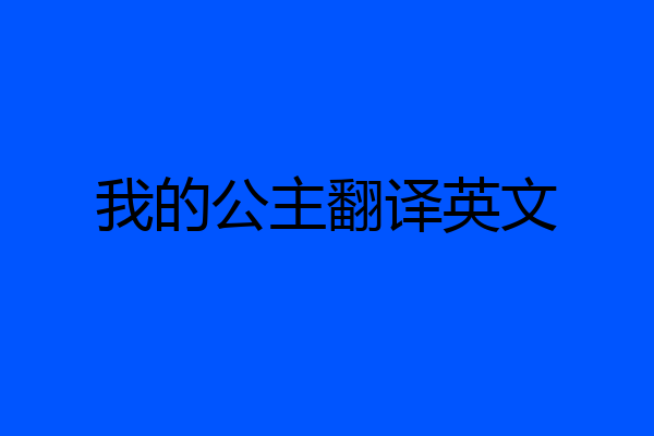 我的公主翻译英文