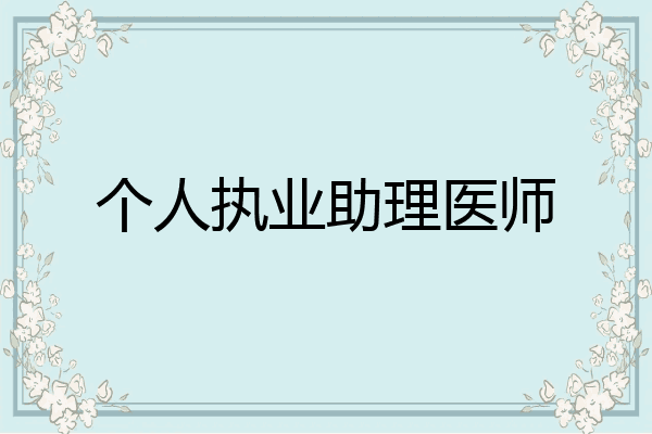 个人执业助理医师