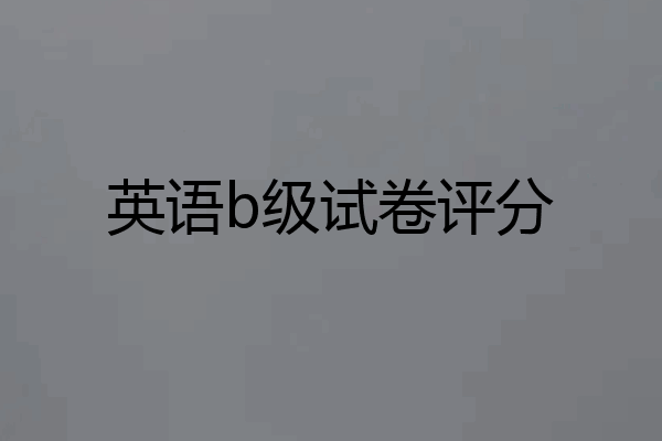 英语b级试卷评分