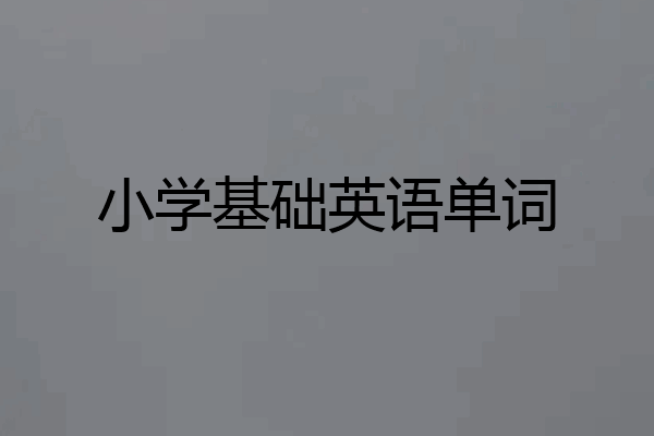 小学基础英语单词