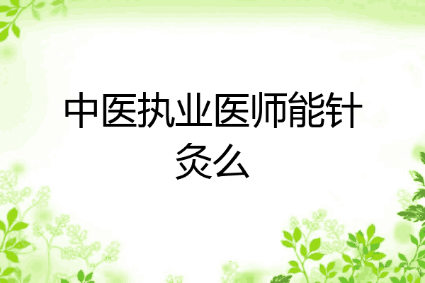中医执业医师能针灸么