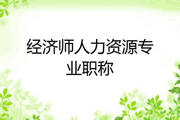 经济师人力资源专业职称