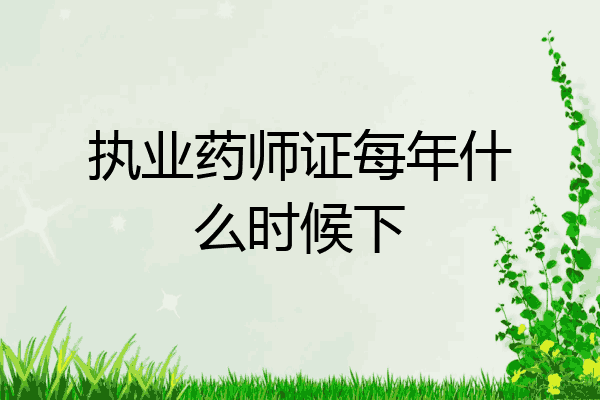 执业药师证每年什么时候下