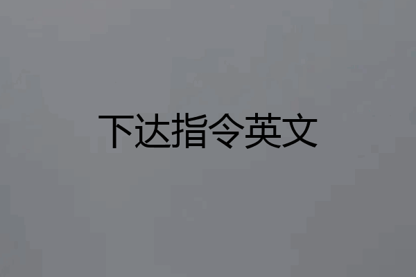 下达指令英文