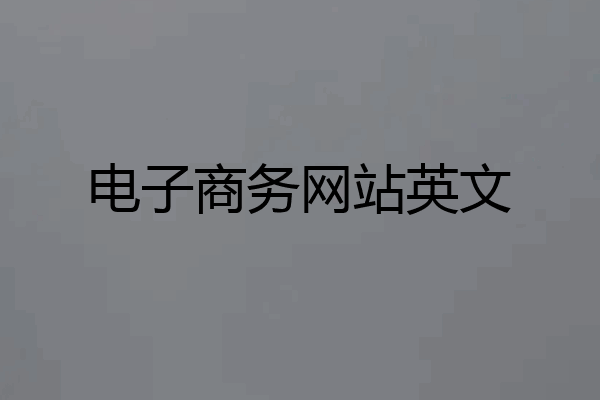 电子商务网站英文