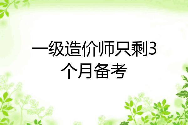 一级造价师只剩3个月备考