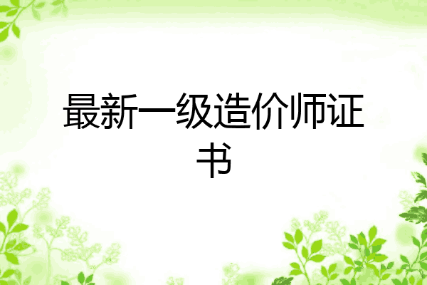 最新一级造价师证书