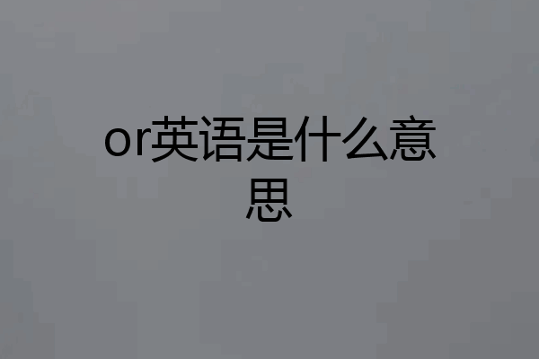 or英语是什么意思