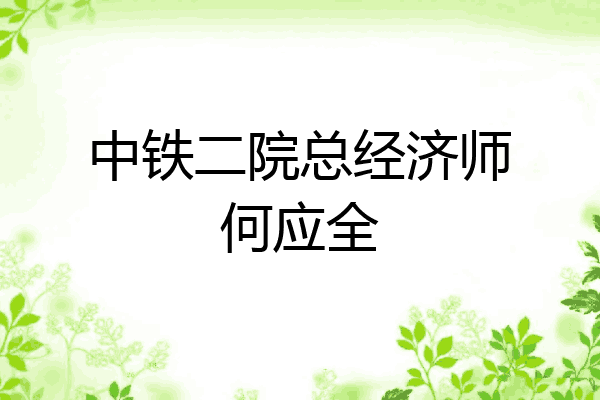 中铁二院总经济师何应全