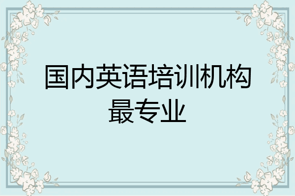 国内英语培训机构最专业