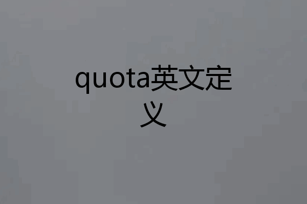 quota英文定义