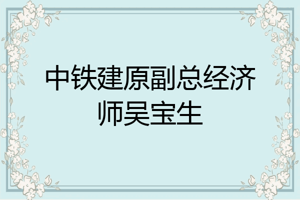 中铁建原副总经济师吴宝生