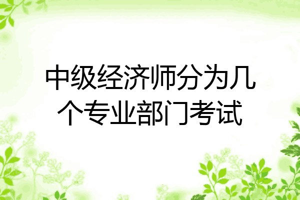中级经济师分为几个专业部门考试
