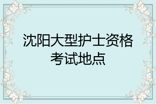 沈阳大型护士资格考试地点