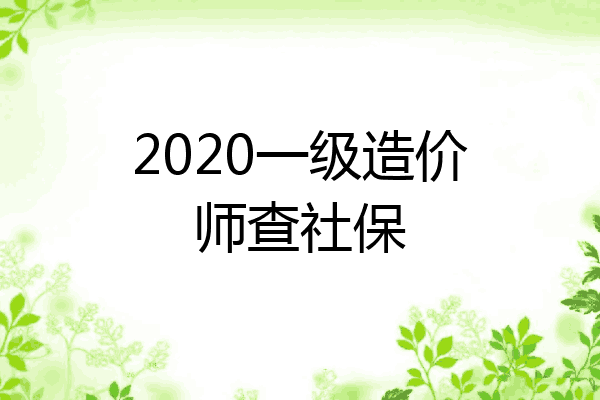 2020一级造价师查社保