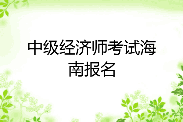 中级经济师考试海南报名