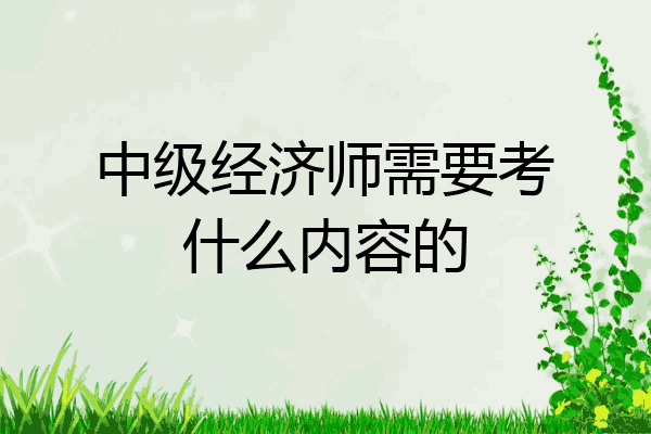 中级经济师需要考什么内容的