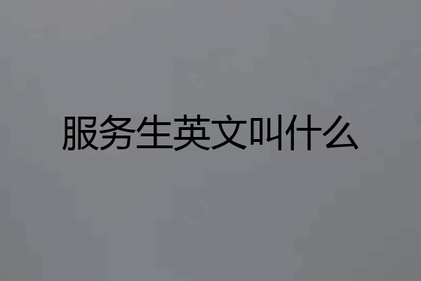 服务生英文叫什么