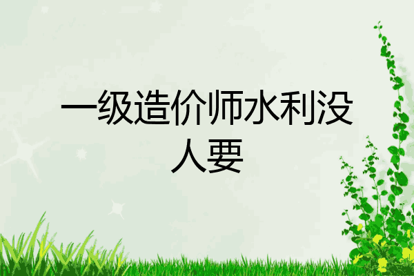 一级造价师水利没人要