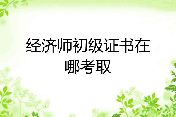 经济师初级证书在哪考取