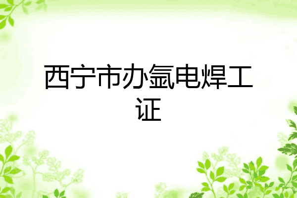 西宁市办氩电焊工证