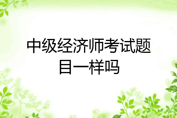 中级经济师考试题目一样吗